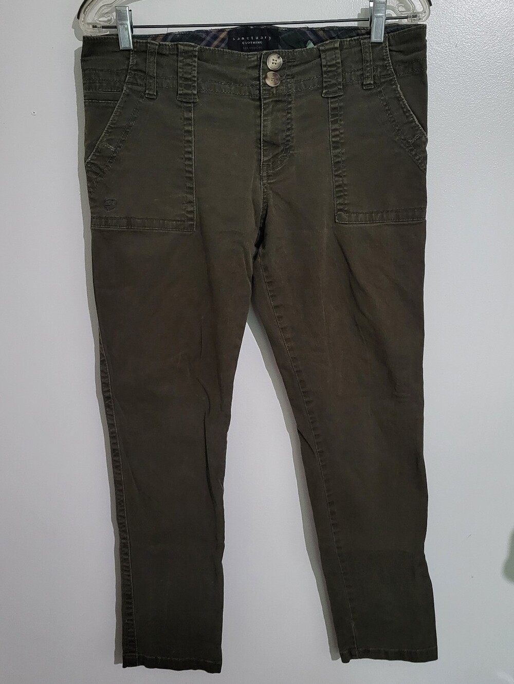 Sanctuary Olive Green Cargo Skinny Utility Pants Size 31